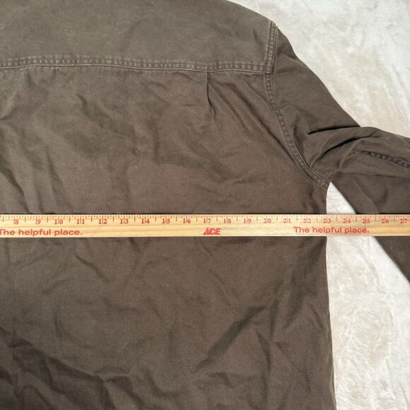 VTG Woolrich John Rich & Bros Men’s Cotton Twill Work Shirt Brown Bark Size M - Picture 7 of 8